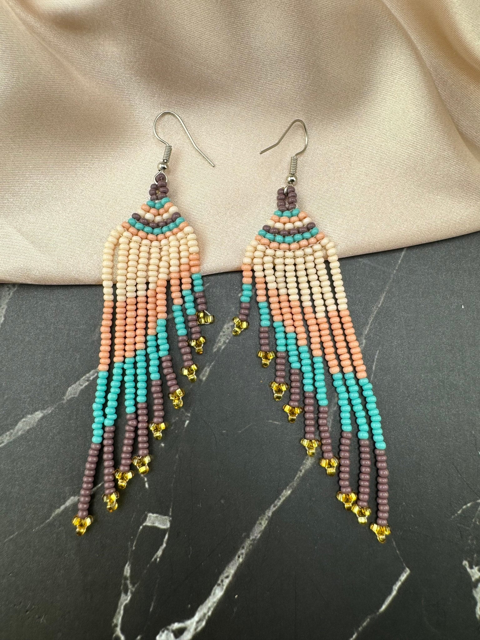 Beaded Long Pink Purple Long quirky earring/Handmade earring/Statement Earring/Boho Earring/Beaded earring/Ethnic Earring/Valentine gift