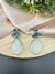 Silver Polish Oxidized German silver Teardrop earrings with White and blue stones/everyday statement earrings/Boho Earring/Ethnic Earring/
