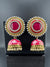 Premium Oversized Stud Jhumka/Magenta and Gold with CZ, pearls, Minakari jhumka details/Indian Earrings/Indian Jhumka/Bridal Earring/Heavy
