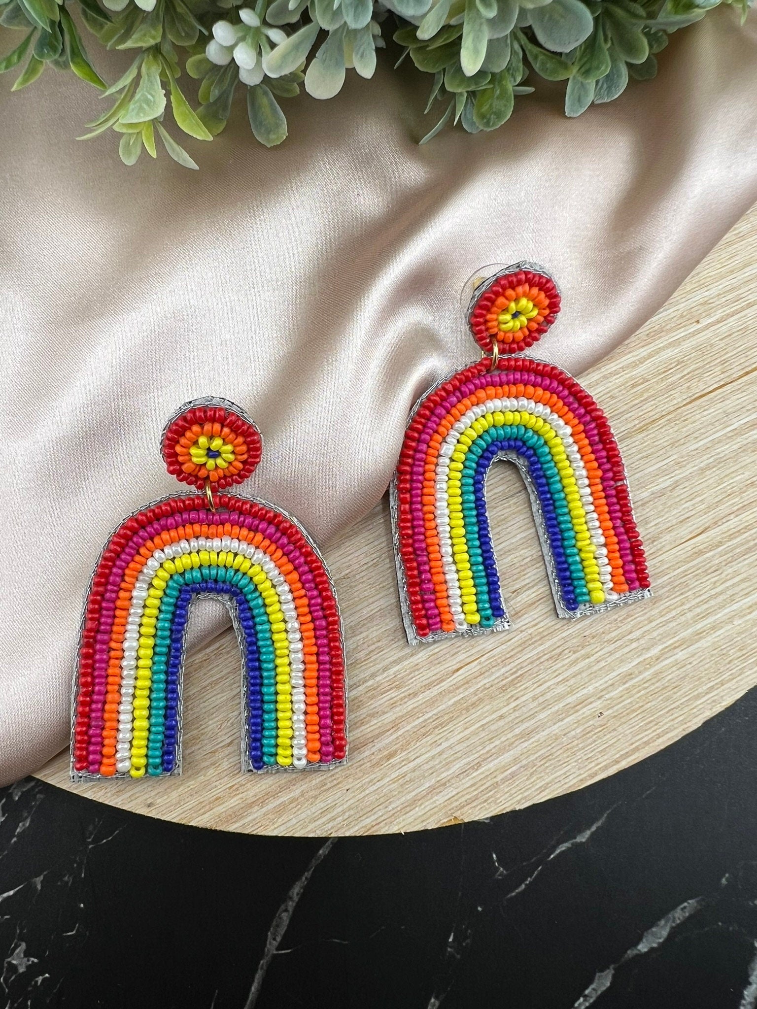 Beaded Colorful Rainbow quirky earring/Handmade earring/Statement Earring/Boho Earring/Beaded earring/Ethnic Earring/Wedding earrings/Spring