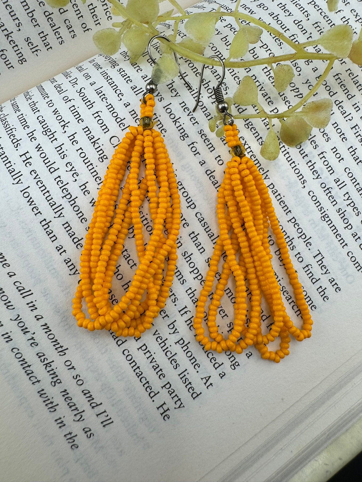 Beaded Yellow quirky earring/Handmade earring/Statement Earring/Boho Earring/Beaded earring/Ethnic Earring/Valentine gift/Everyday earring