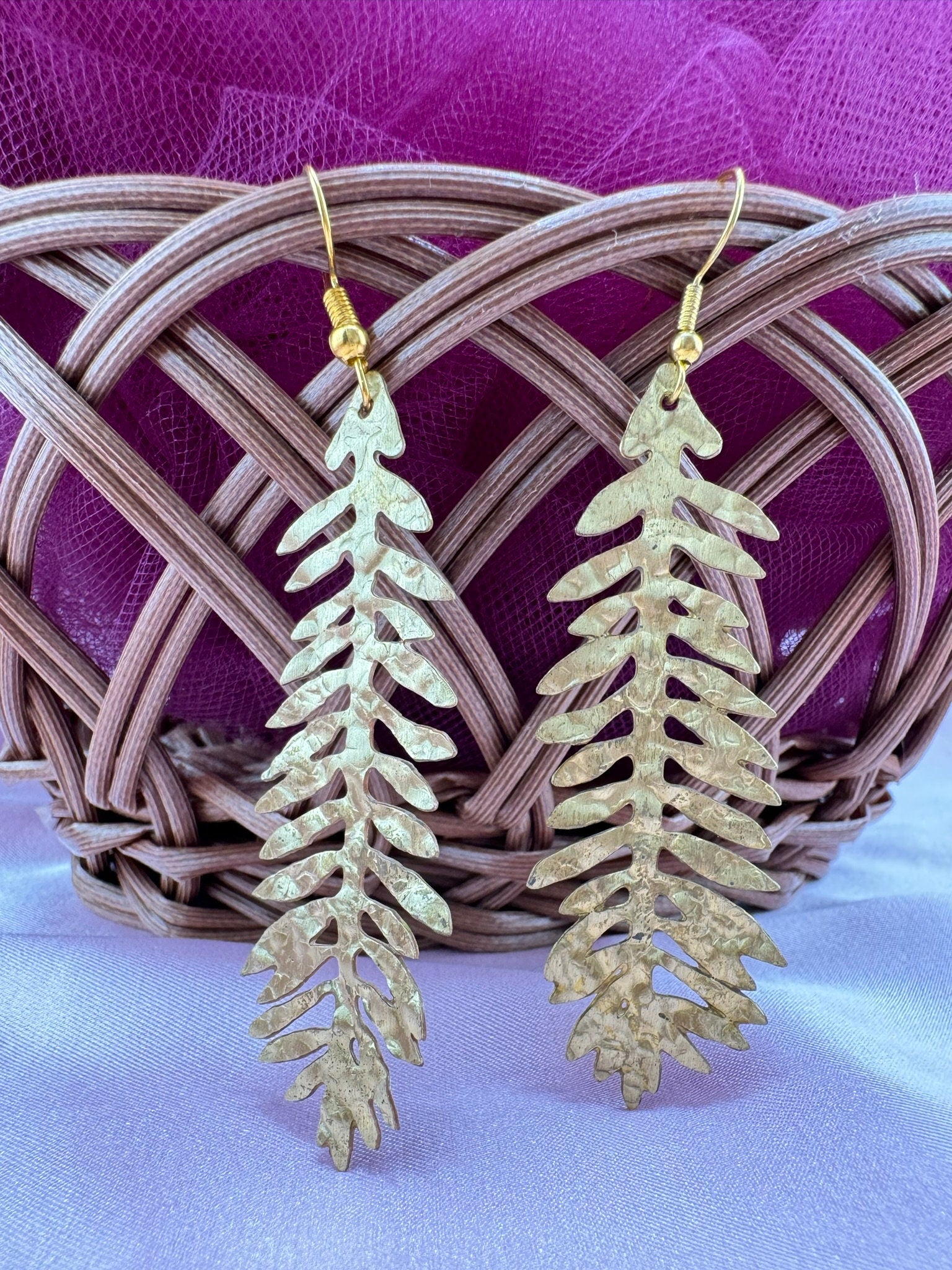 Matt Gold quirky earrings in unique sleek Leaf design/Statement earrings/everyday jewelry/Indian Earrings/Bridal sleek lightweight earrings