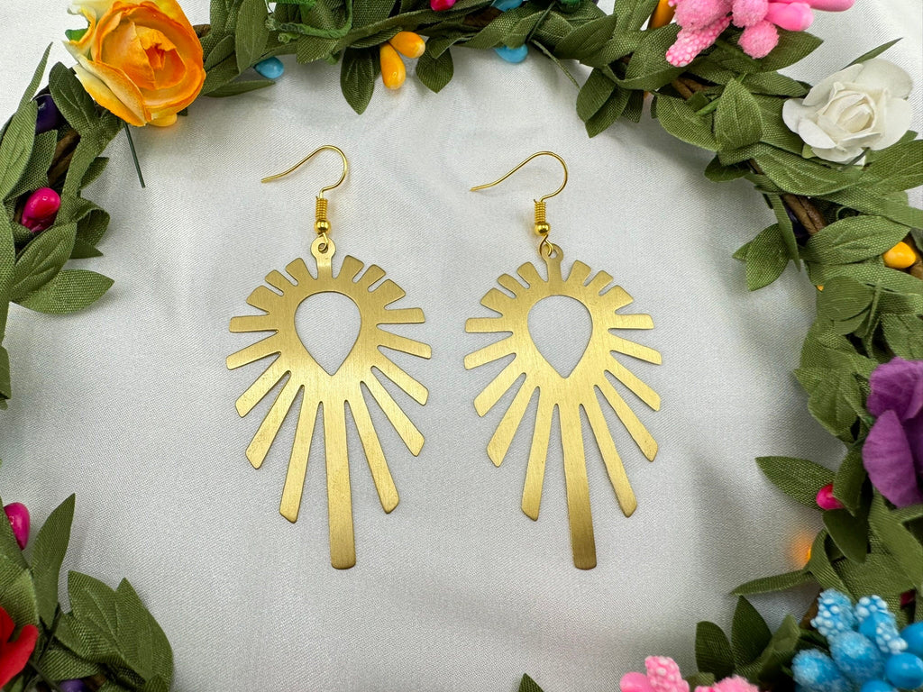 Matt Gold quirky earrings in unique sleek dazzle design