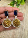 Premium Sabyasachi inspired designer Small earring with CZ, and stone/Dangler earring/Gold earring/Indian Earring/Bridal Earring/Lion design