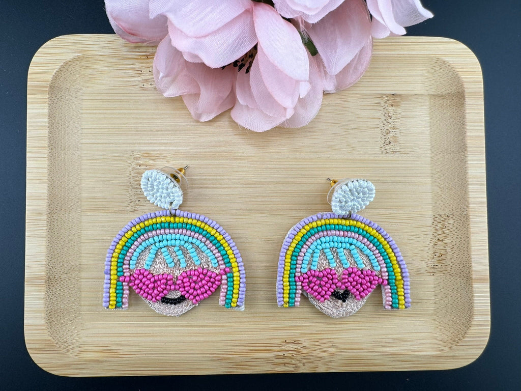 Cool Girl Boss unique Quirky Beaded earrings, Unique Earrings
