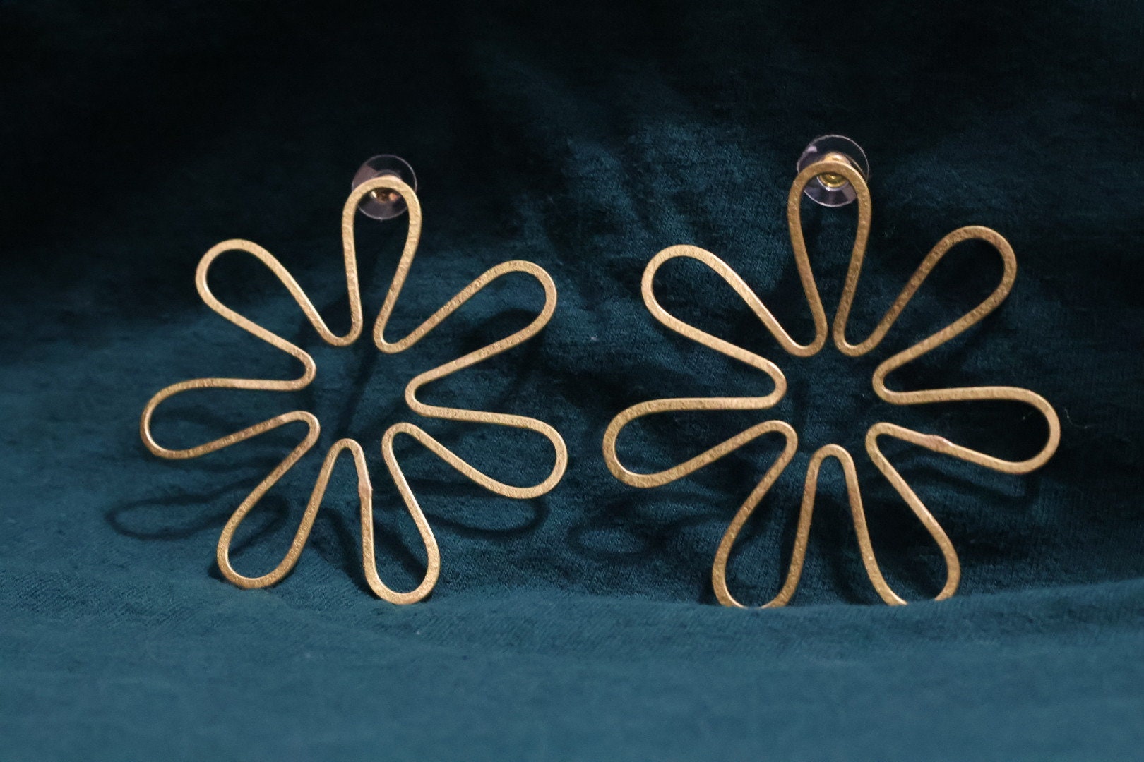Matt Gold unique statement earrings in unique Flower design