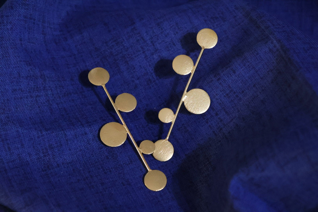 Matt Gold Long earrings in unique drop design