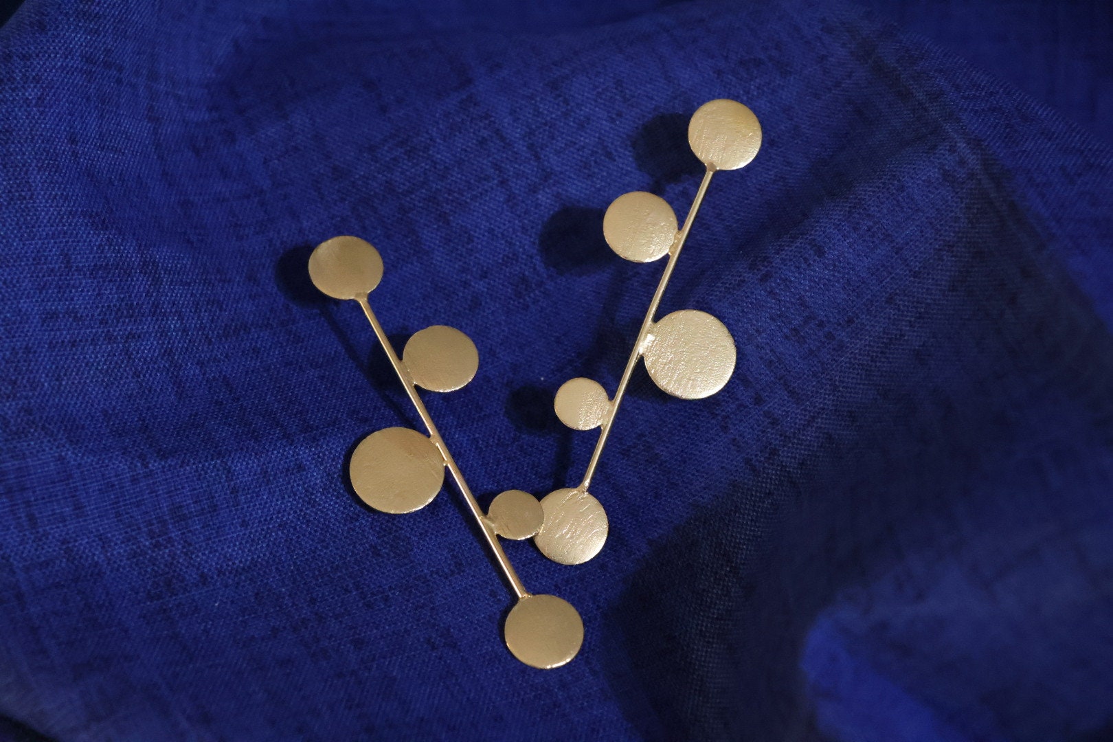 Matt Gold Long earrings in unique drop design