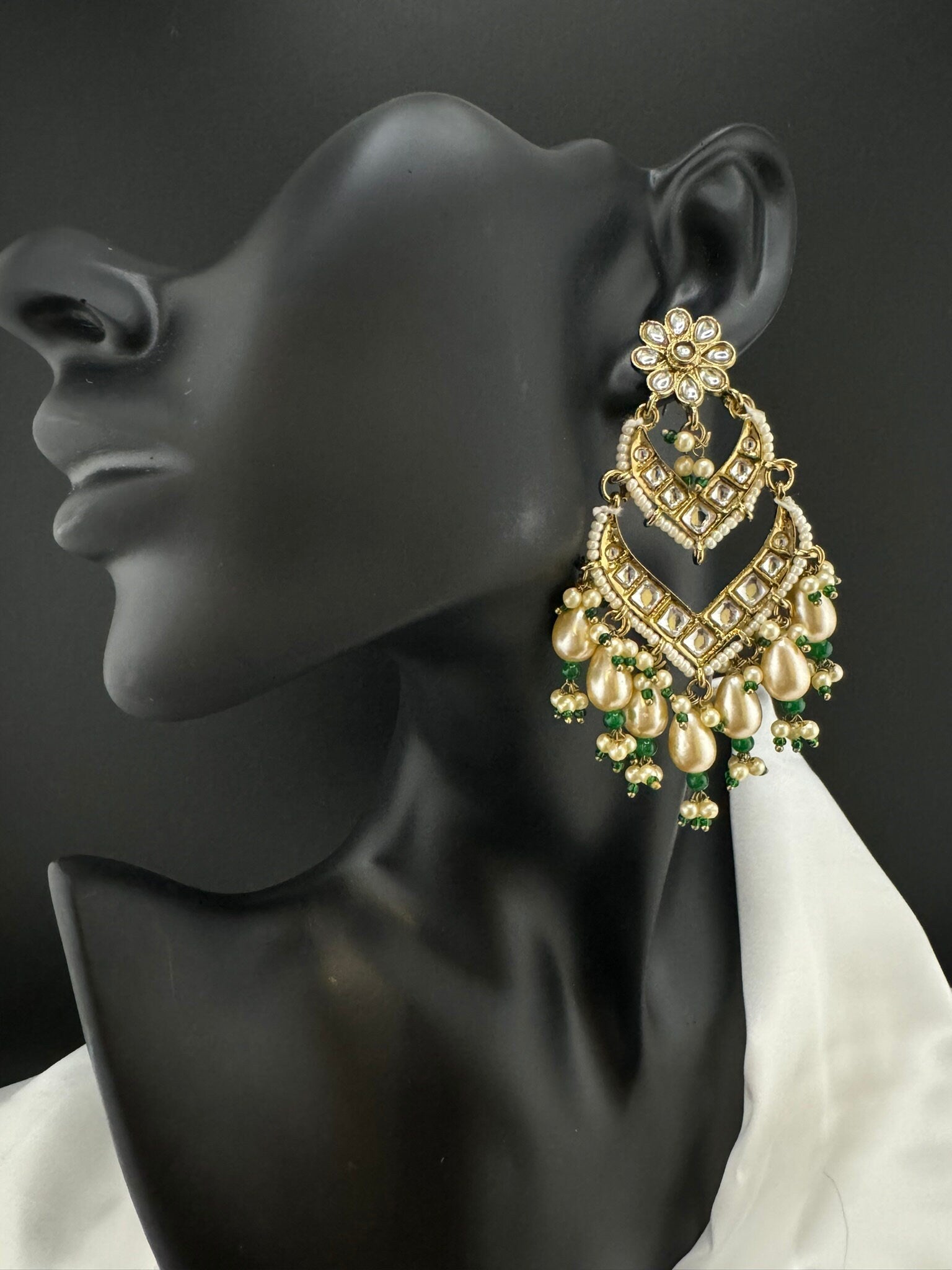 Viral trending Chand Bali earring with Kundan, stones and pearls, Statement Earrings