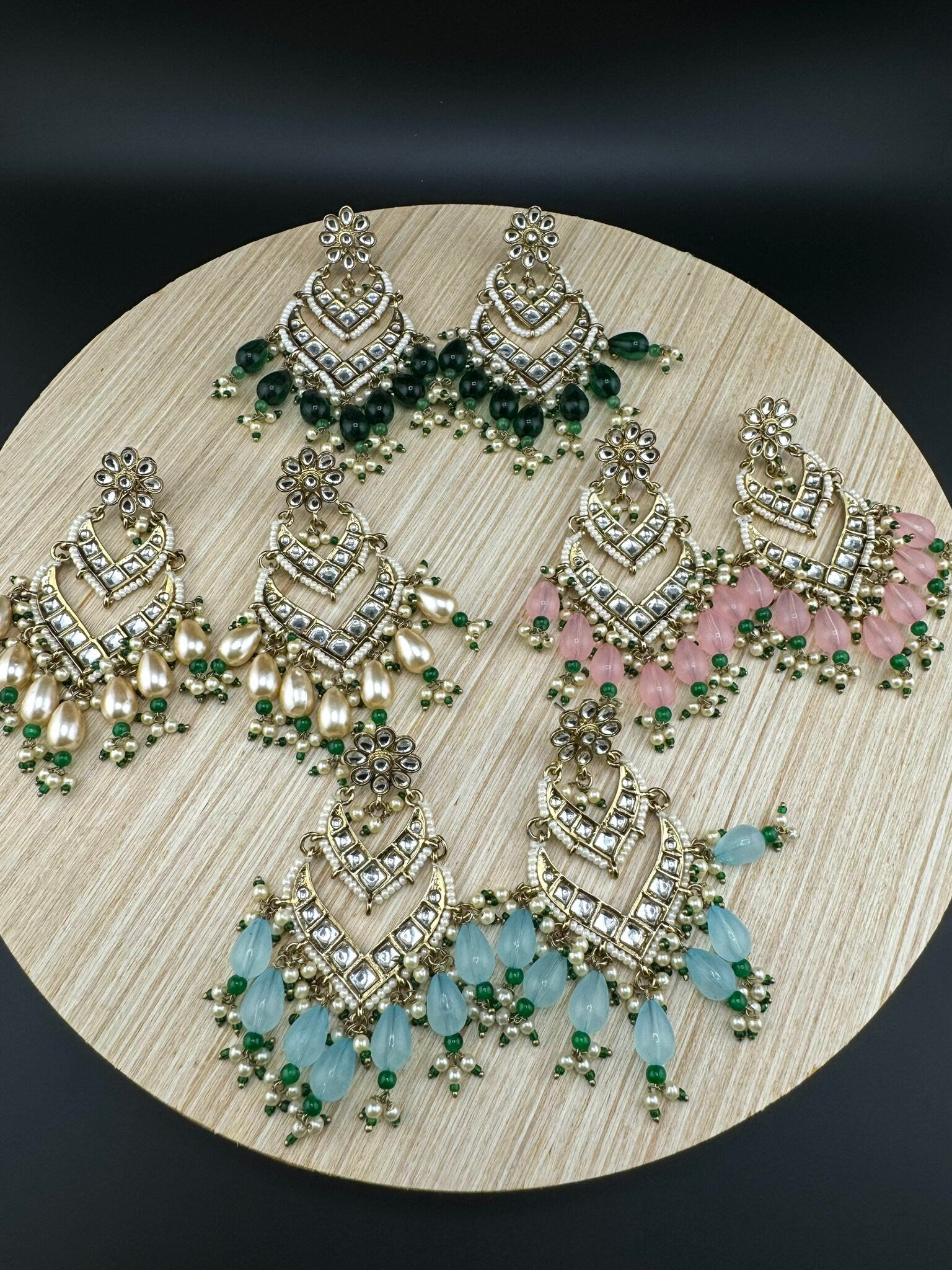 Viral trending Chand Bali earring with Kundan, stones and pearls, Statement Earrings