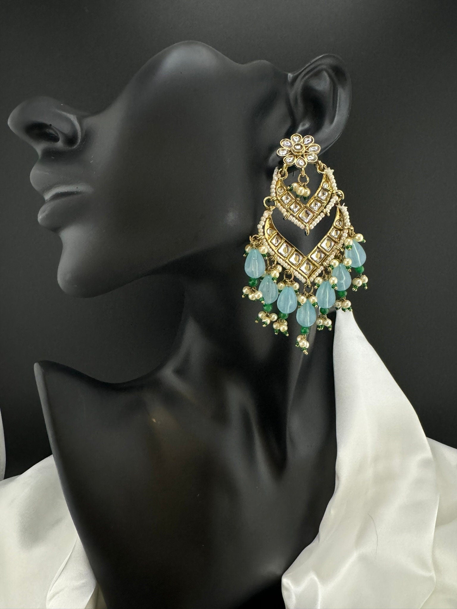 Viral trending Chand Bali earring with Kundan, stones and pearls, Statement Earrings