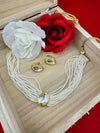 Uncut Kundan in small pearls Necklace set with studs earring with Dori/Indian jewelry/Minakari back/Kundan set/Bridesmaids gift/Indo Western