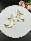 Mother of Pearl and Gold Crescent Moon earrings