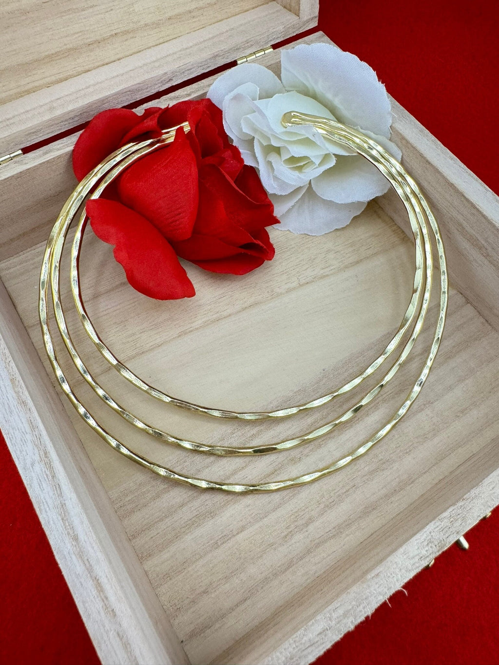 Unique Adjustable gold 3 layer Hasli necklace no earrings/Indian jewelry/different necklace/Bridesmaids gift/Indo Western/3-later necklace