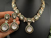 Polki Premium Quality Tyaani Kundan Green Italian Mina Necklace set with earrings/Indian necklace/bridal/Bridesmaids gift/High gloss Enamel