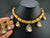 Premium Quality Moissanite Kundan CZ Matt Gold Flexible Hasli Necklace with studs earring/Indian jewelry/Sleek Necklace set/Bridesmaids gift