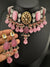 Premium fusion Choker Necklace set with HQ Moissanite kundan, onyx beads and carved stone
