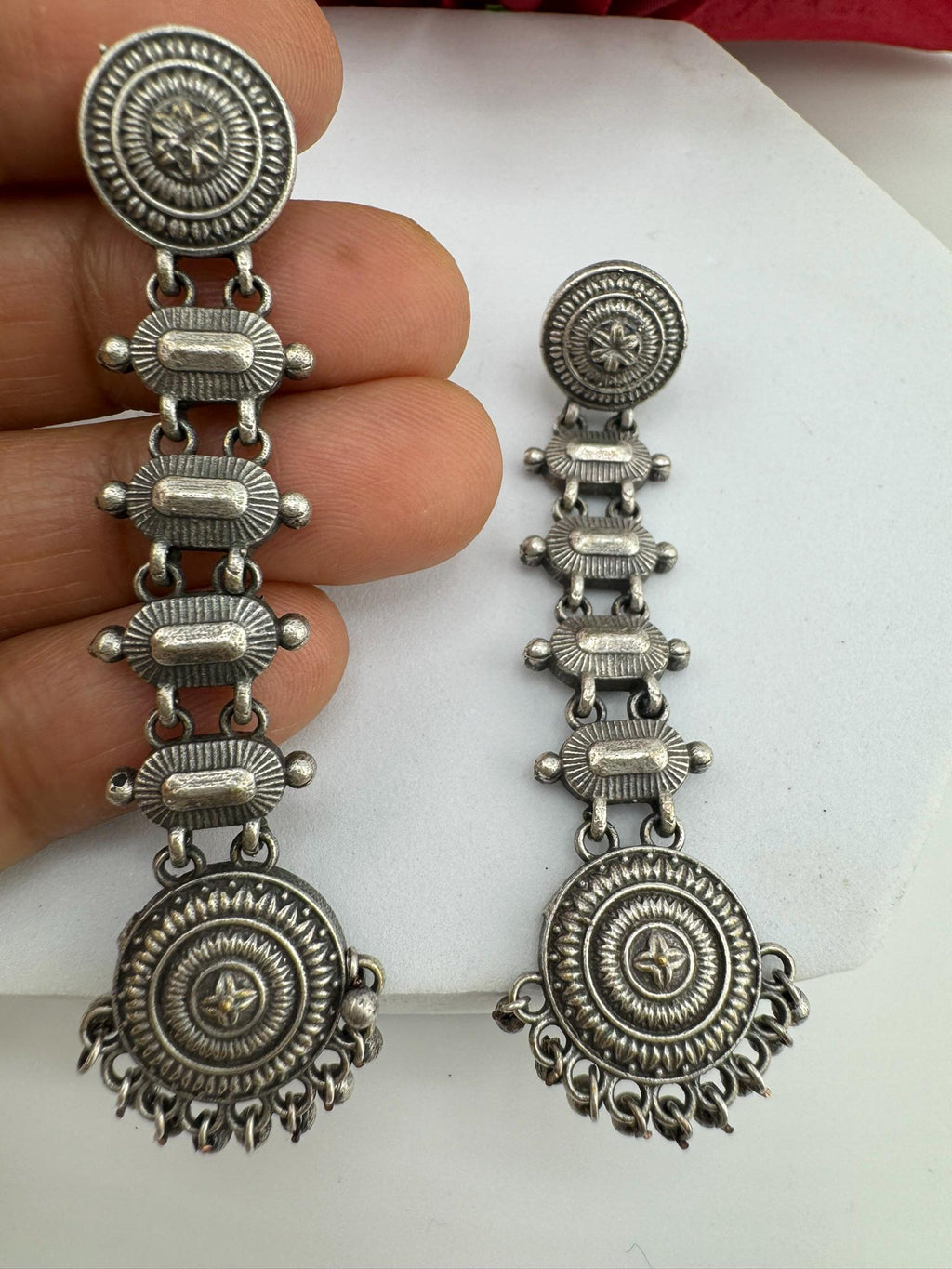 German silver oxidized silver everyday earrings/Oxidized silver earring/Statement Earrings