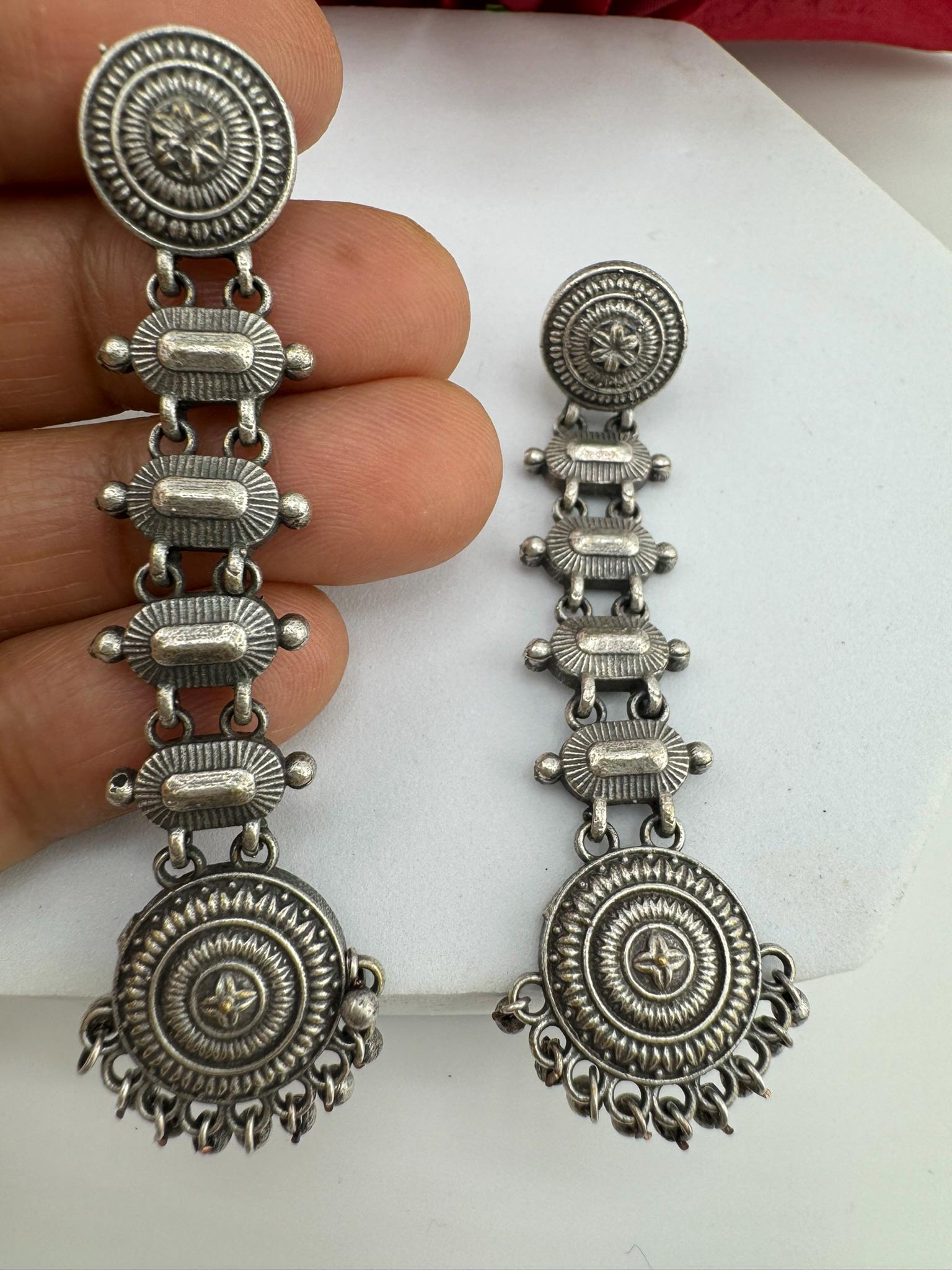 German silver oxidized silver everyday earrings/Oxidized silver earring/Statement Earrings