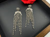 Peacock German Silver oxidized silver long earring with Tassel