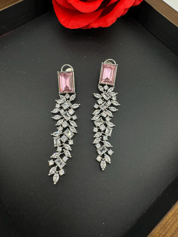Premium Swarovski Crystal and Cubic Zirconia in unique style setting is a designer earring/Indian earring/Bridal Jewelry/Swarovski Inspired
