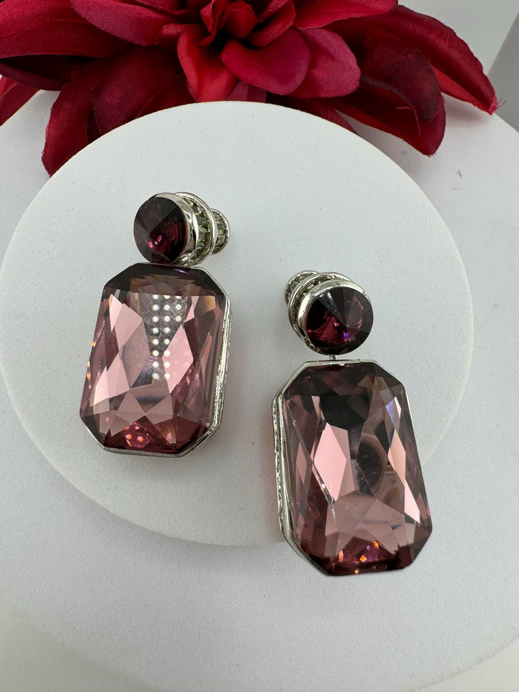 Premium Swarovski Crystal and Cubic Zirconia Is unique 2 in 1 wear designer earrings/Indian earring/Bridal Jewelry/Swarovski Inspired