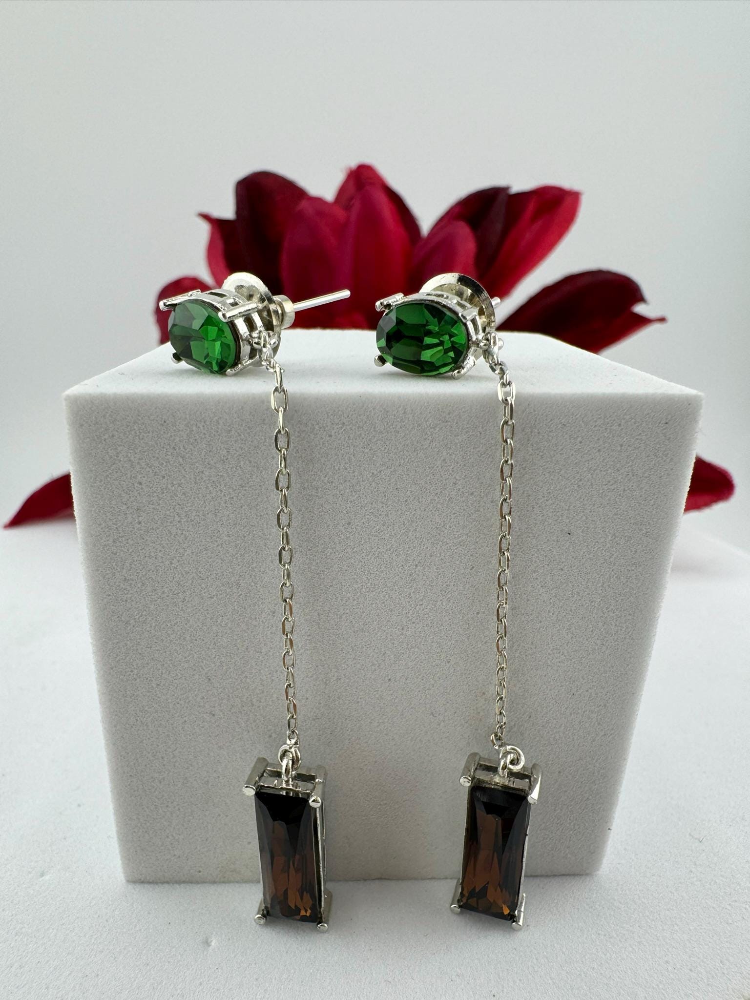 Premium Swarovski Crystal and Cubic Zirconia everyday earring is a designer Piece/Indian Dangle earring/Everyday Jewelry/Swarovski Inspired