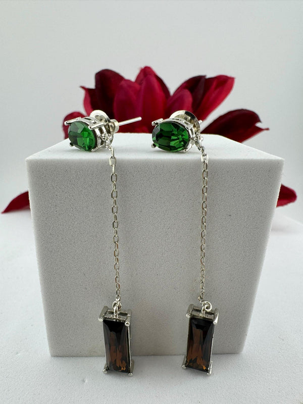 Premium Swarovski Crystal and Cubic Zirconia everyday earring is a designer Piece/Indian Dangle earring/Everyday Jewelry/Swarovski Inspired