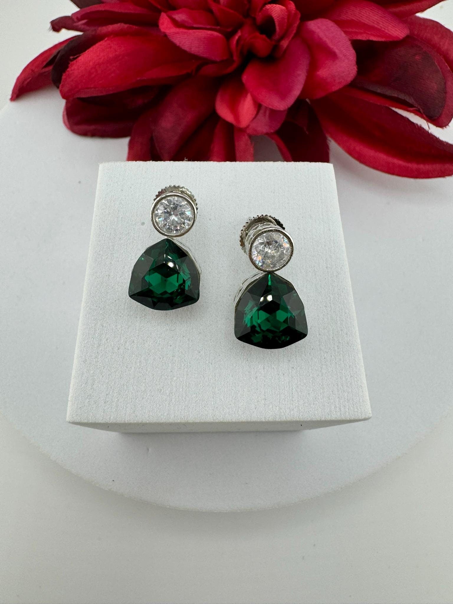 Premium Swarovski Crystal and Cubic Zirconia everyday earring is a designer Piece/Indian Dangle earring/Everyday Jewelry/Swarovski Inspired