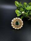 Adjustable Premium Big Finger Ring with Moissanite Kundan and Cubic Zirconia