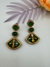 Premium Uncut kundan, natural stone, Mother Of Pearls, Matt Gold look, CZ, Amrapali inspired designer earring/Indian earring/Bridal Jewelry