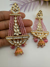 Premium High Quality Uncut Kundan, Onyx beads, CZ Tyaani inspired designer earring/Long Chandelier earring/Gold Long Earring/Bridal wear