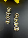 Premium High Quality Gold Polish Uncut Kundan, CZ details is Tyaani Inspired designer earrings/Chandelier earrings/Long Drop Earrings
