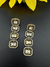 Premium High Quality Gold Polish Uncut Kundan, CZ details is Tyaani Inspired designer earrings/Chandelier earrings/Long Drop Earrings