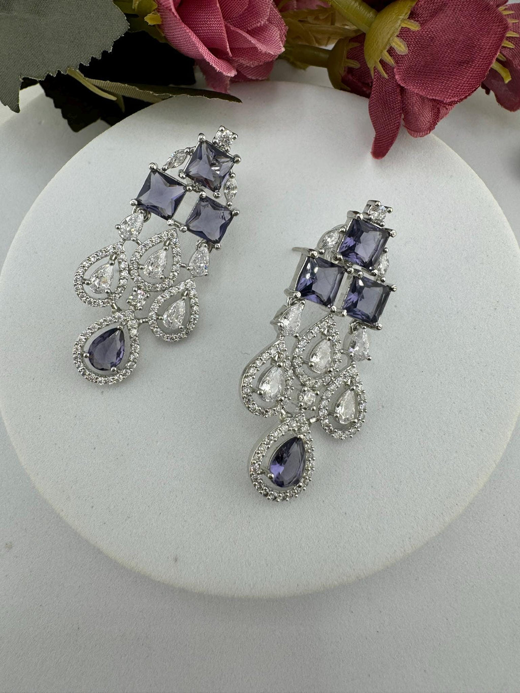 Premium Stones, Crystal and Cubic Zirconia in Different styles is a designer earring/Indian earring/Bridal Jewelry/American Diamond earrings