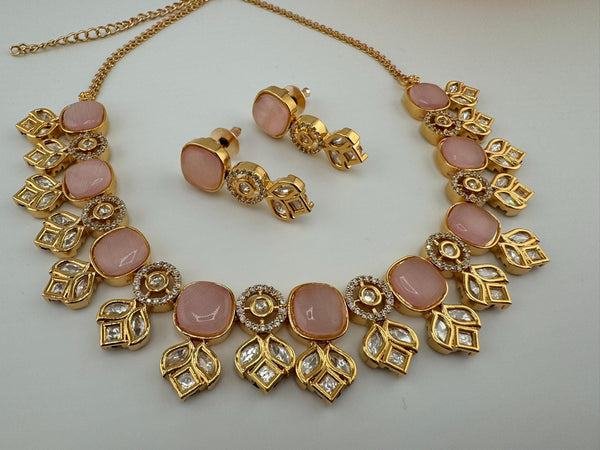 Premium Quality Moissanite kundan is Tyaani inspired Designer Necklace set with earrings/Indian necklace/bridal necklace/Bridesmaids gift