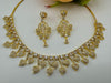 Premium Quality American Diamond/Cubic Zirconia Gold Necklace with long earring/Indian jewelry/Necklace set/Bridesmaids gift/Gold necklace