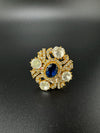 Premium Quality Statement Ring with Kundan, Natural stone, CZ/Adjustable Finger Ring/Indian Jewelry/Bollywood Jewelry/Indian Wedding jewelry