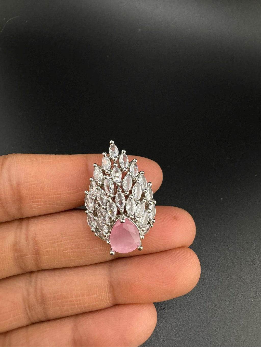 Premium Quality Adjustable Ring with Cubic Zirconia(AD)/Adjustable Finger Ring/Indian Jewelry/Bollywood Jewelry/Indian Wedding jewelry