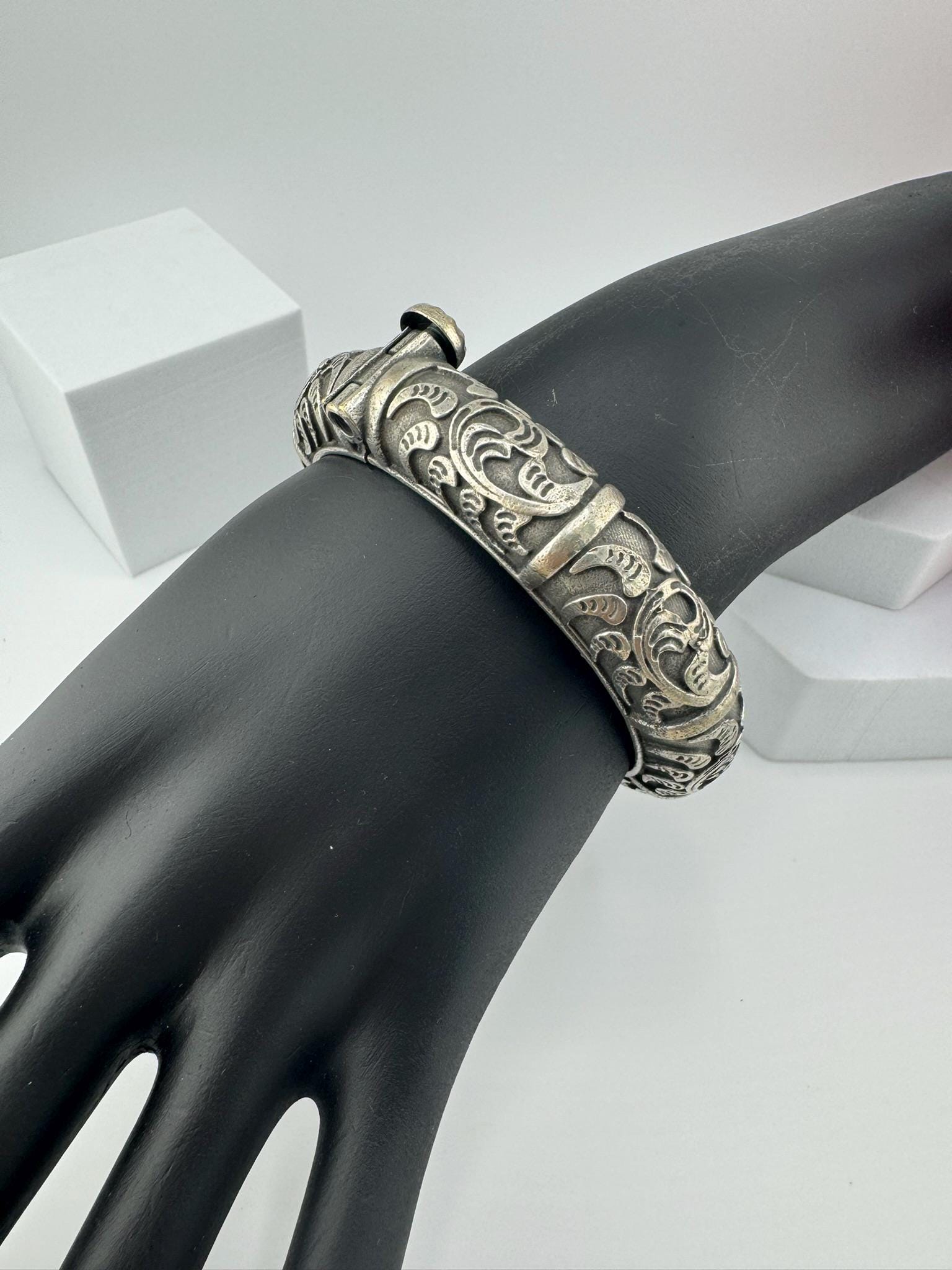 Openable Oxidized German Silver Designer One bangle only