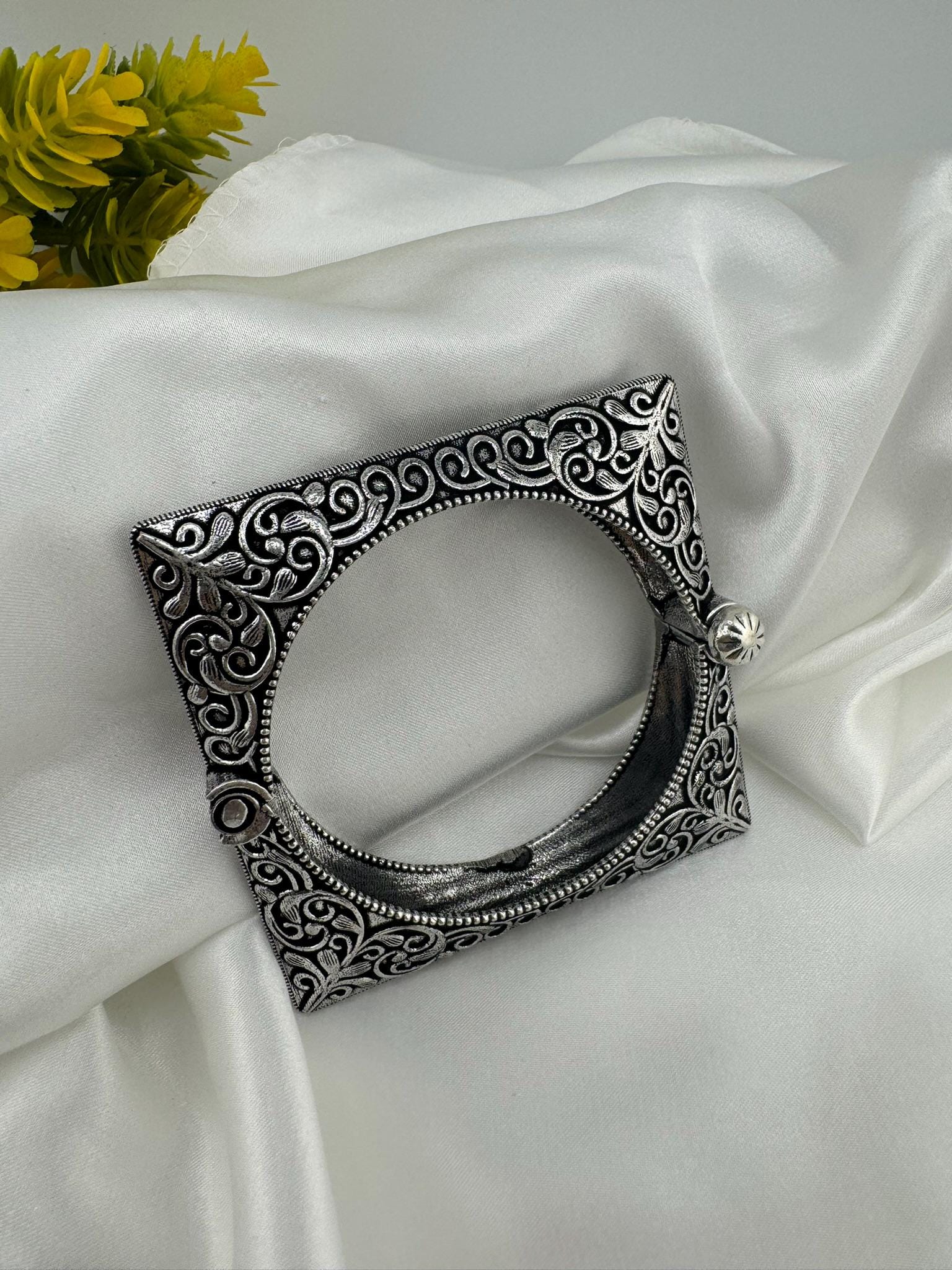 Openable Oxidized German Silver Designer Single bangle/Unique Bangle/Indian Jewelry/Statement Bangle/Oxidized Bangle/One bangle only