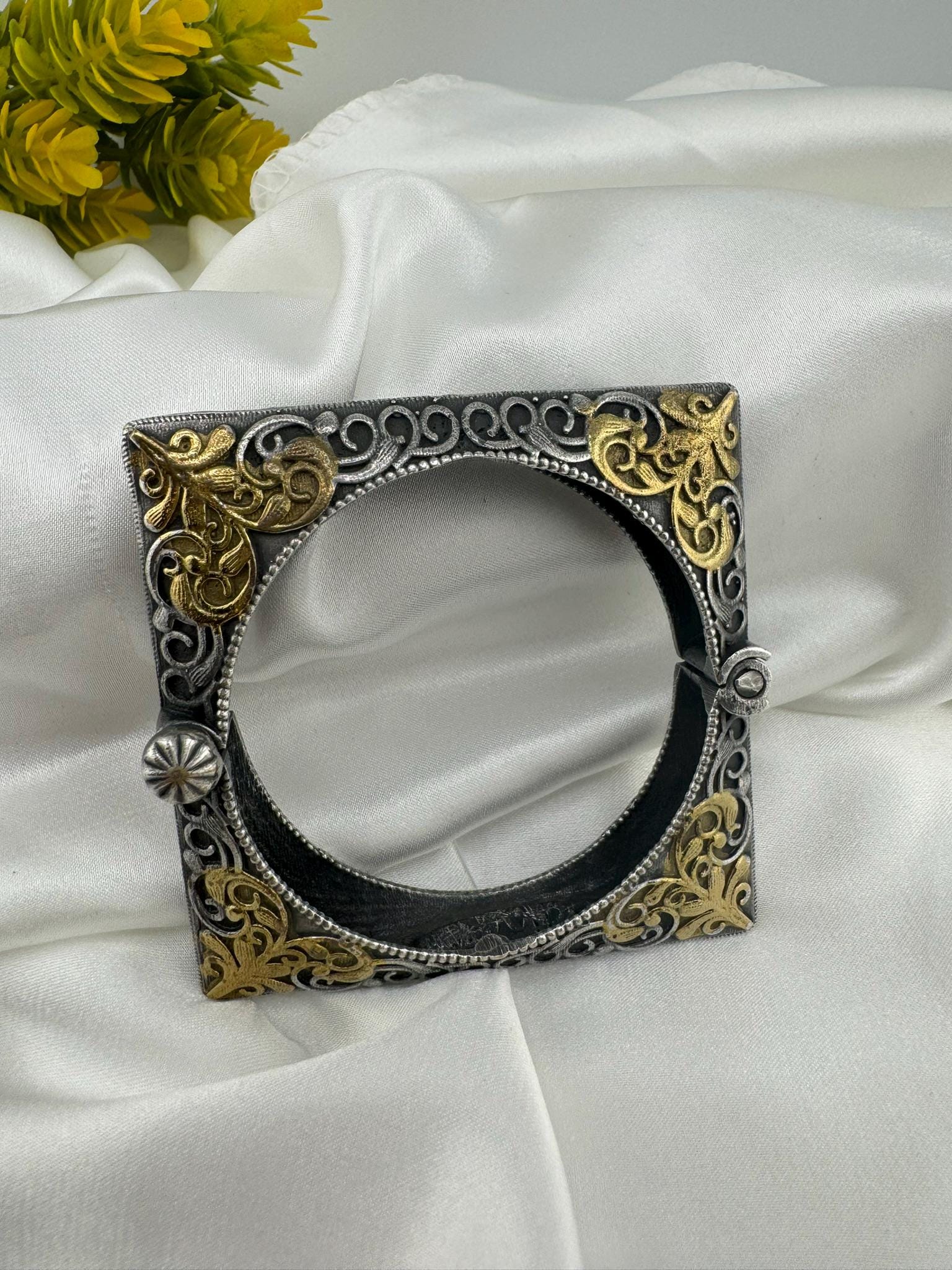 Openable Oxidized German Silver Designer Single bangle/Unique Bangle/Indian Jewelry/Statement Bangle/Oxidized Bangle/One bangle only