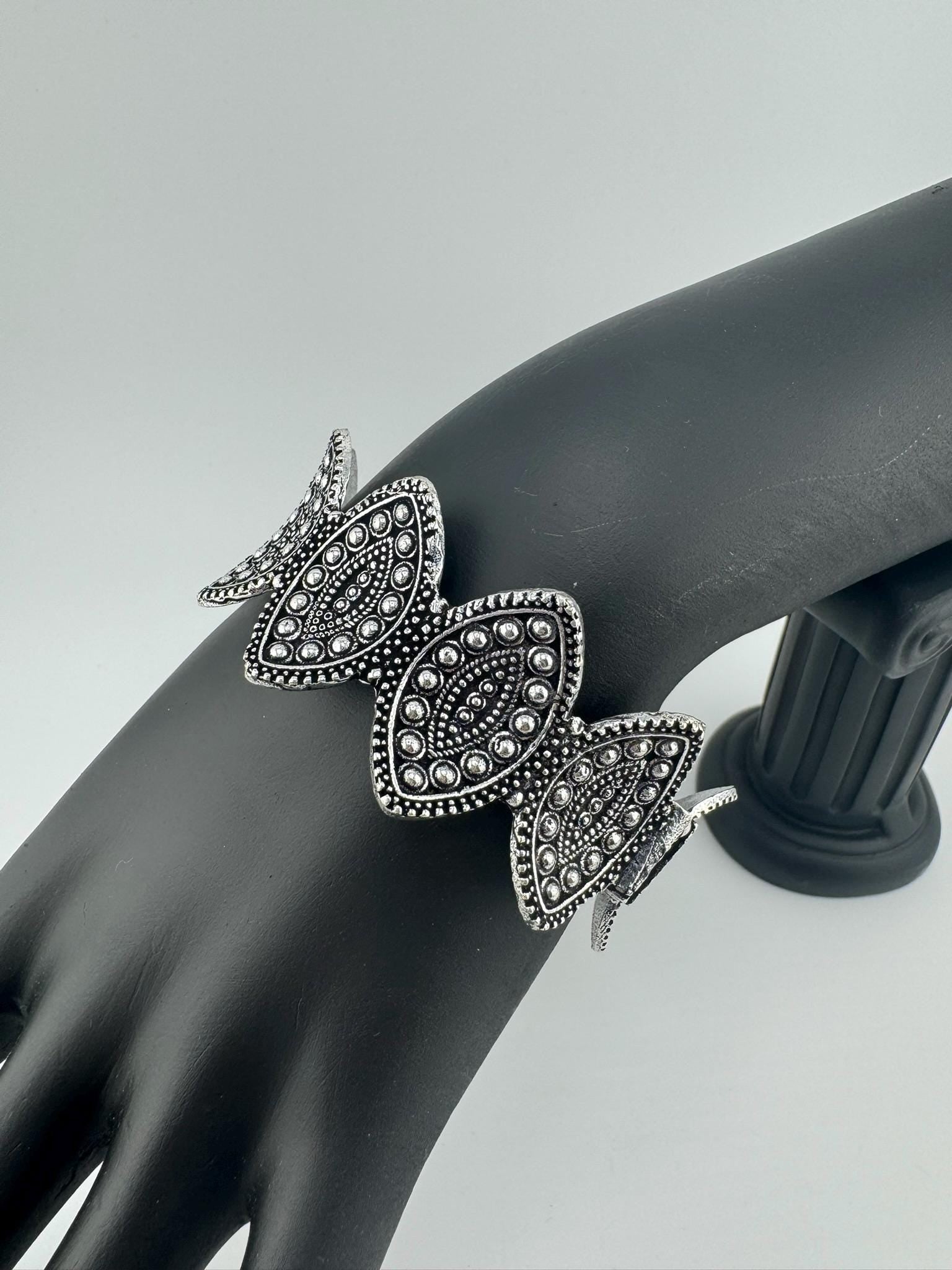 Openable Oxidized German Silver Designer One bangle only