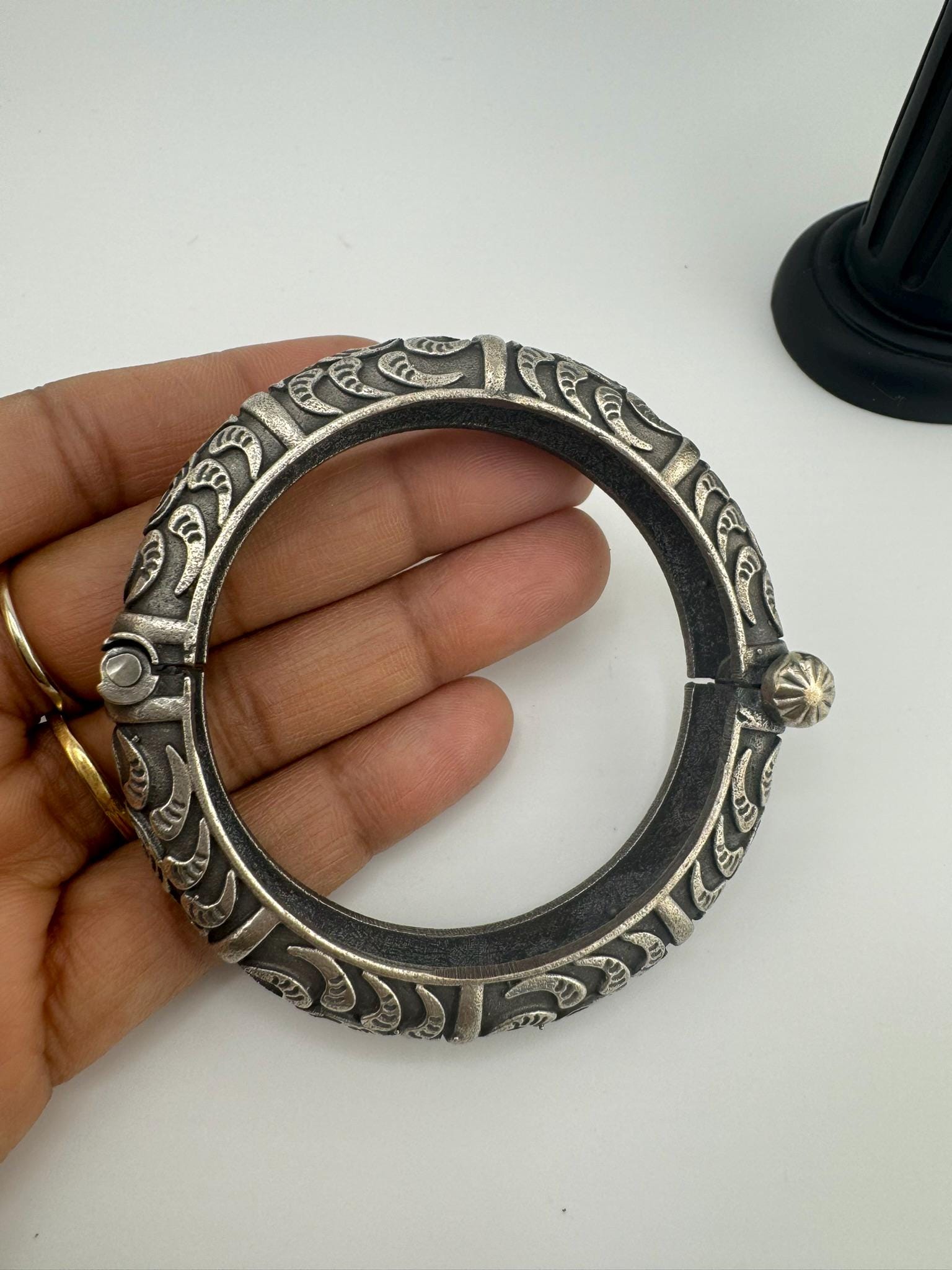 Openable Oxidized German Silver Designer One bangle only