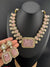 Baby Pink PremiumDoublet stone and Moissanite Uncut Kundan Designer necklace set