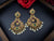 Amrapali inspired Premium Ruby and Green Pachi kundan Chand Bali in Matt Gold and Pearls designer Chandelier