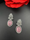 Premium Cubic Zirconia and Crystal stones in silver color earrings