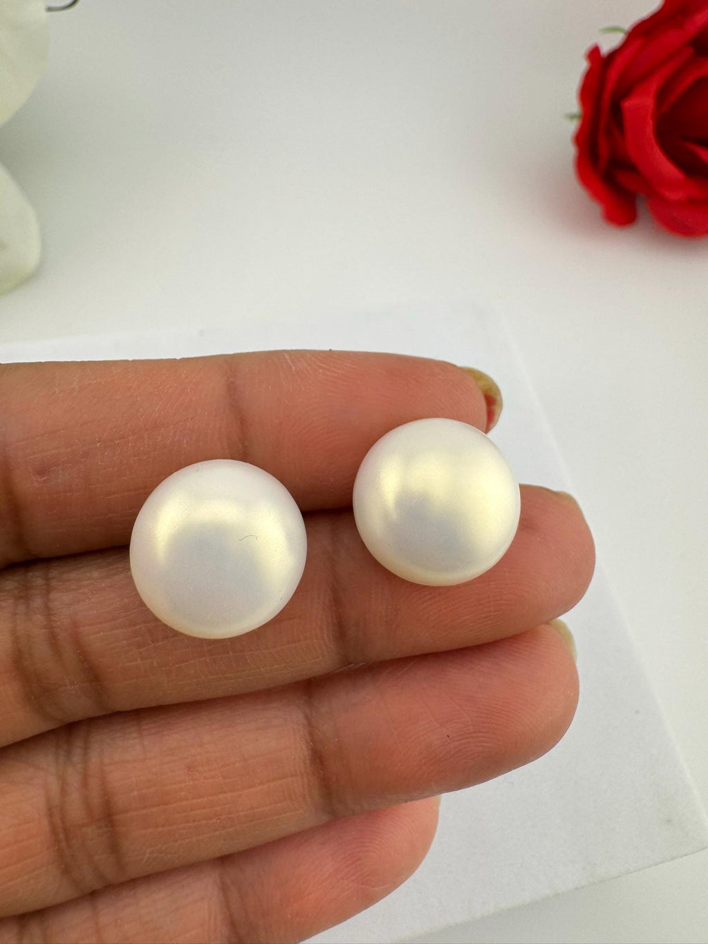 Premium Single Pearl Matt Finish Studs earrings