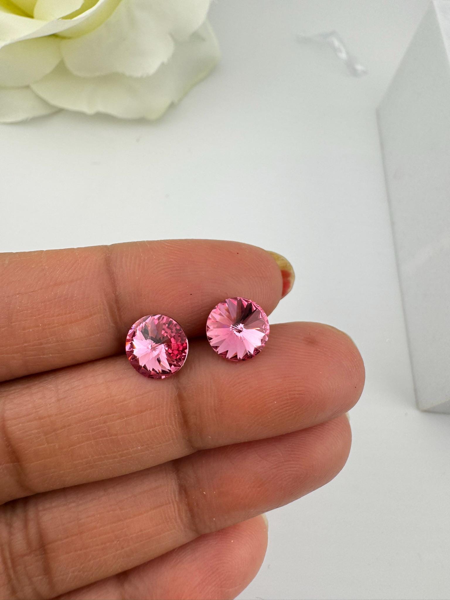 Premium High shine One Swarovski Crystal stone Studs Earrings