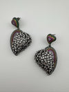 Premium Multicolor Nano Setting Cubic Zirconia and Crystal stones Victorian designer Heart earrings